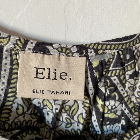 Elie Tahari Paisley Puff Sleeve Mini Dress - Picture 8 of 12